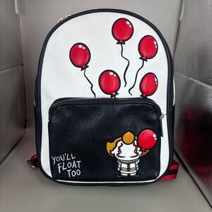 IT Pennywise Balloon Mini Backpack White Black Red Youll Float Too Cosplay